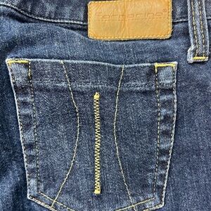 Formarina Dark Wash Jeans with Yellow Topstitching